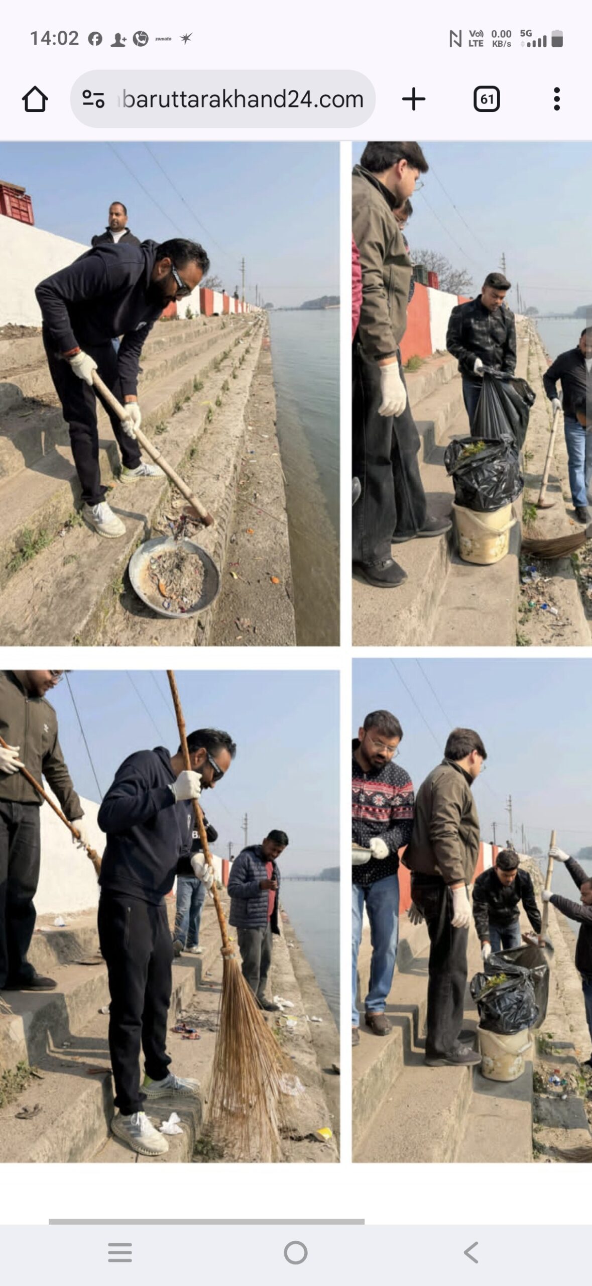 मुख्यमंत्री पुष्कर सिंह धामी के आह्वान पर व हरिद्वार स्वच्छ हो संकल्प के तहत कलियर अड्डे के पास राणा सांगा घाट पर भाजपा के वरिष्ठ नेता चैरब जैन के नेतृत्व में सुबह स्वच्छता अभियान चलाया गया। इस